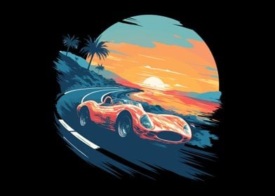 Sunset Speedster Retro Car