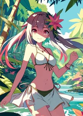 Sexy Anime Girl in Jungle