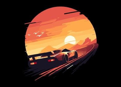 Sunset Speedster Retro Car