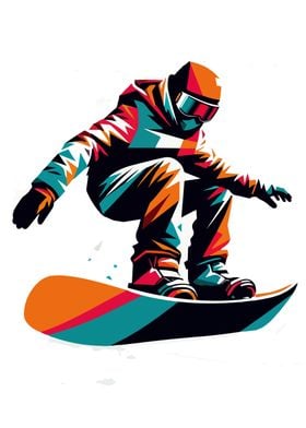 Snowboarding wpap pop art