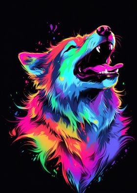 Dog Animal Neon Pet Friend