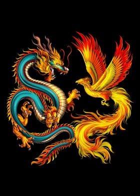 Asian Dragon and Phoenix 