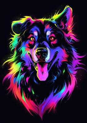 Dog Animal Neon Pet Friend