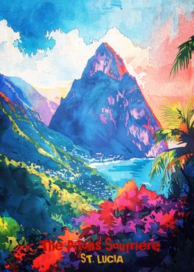 The Pitons Soufriere Art