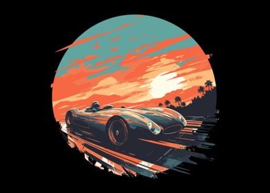 Sunset Speedster Retro Car