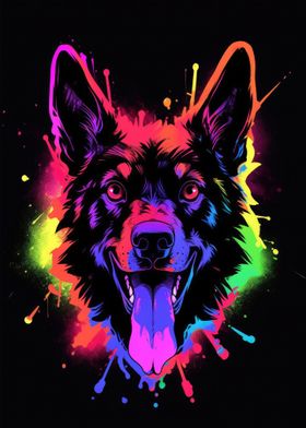 Dog Animal Neon Pet Friend