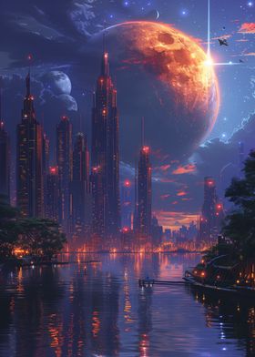 Futuristic City Moon