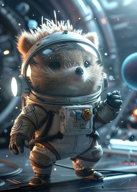 Brave Hedgehog Astronaut