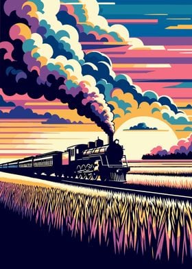 steam train sunset wpap