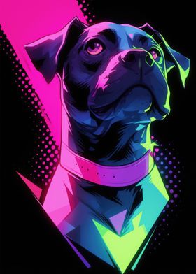 Dog Animal Neon Pet Friend