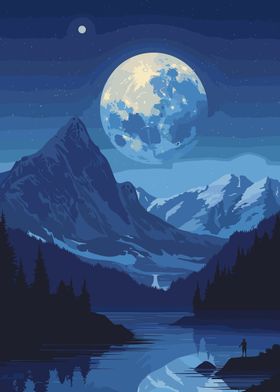 Mountain Night Scenery