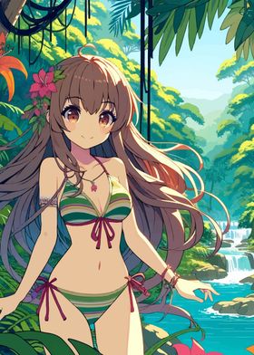 Sexy Anime Girl Rainforest
