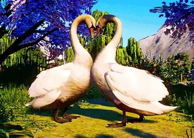 Heart Shaped Swans