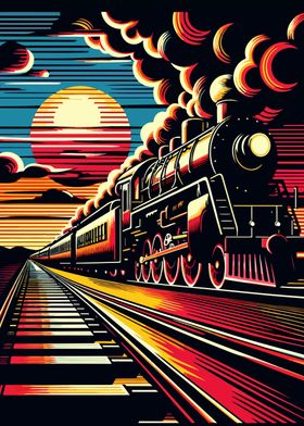 steam train sunset wpap