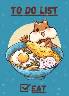 cute hamster eating ramen