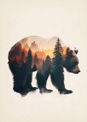 double exposure bear