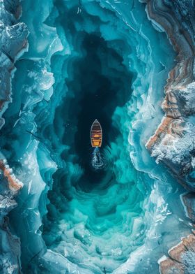 Boat on a salt lake