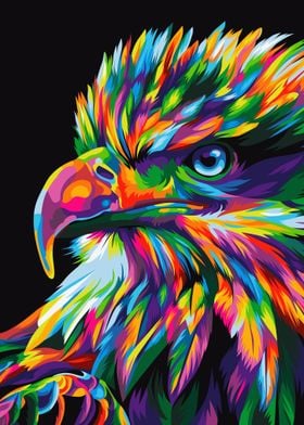 Eagle in colorful