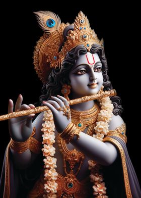 KRISHNA PLAYING FLUTE