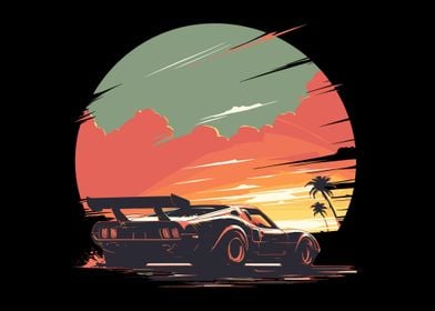 Sunset Speedster Retro Car