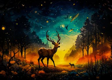 landscape deer animal