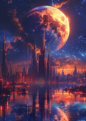 Futuristic City Moon