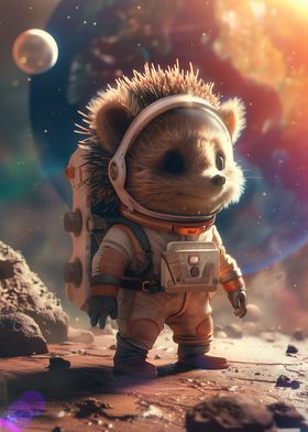 Cute Hedgehog Astronaut