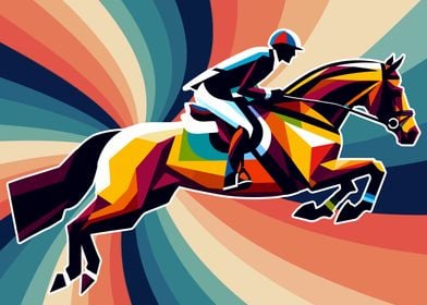 Equestrianism wpap pop art