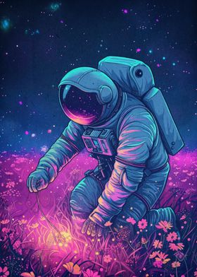 Astronaut Space Neon