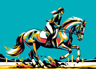 Equestrianism wpap pop art