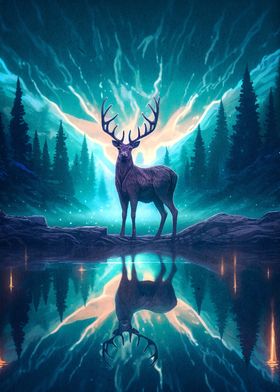 landscape deer animal 