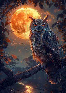 Owl and Moon