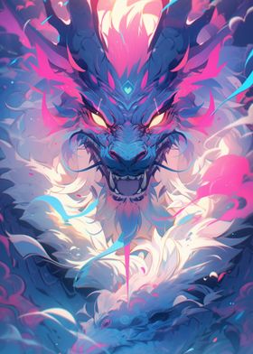 Neon Dragon Colorful Anime