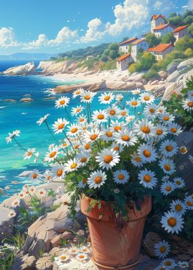 Flowers by a Beach