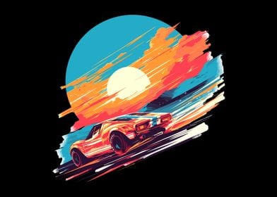 Sunset Speedster Retro Car