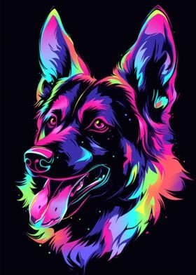 Dog Animal Neon Pet Friend