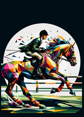 Equestrianism wpap pop art