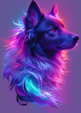 Dog Animal Neon Pet Friend