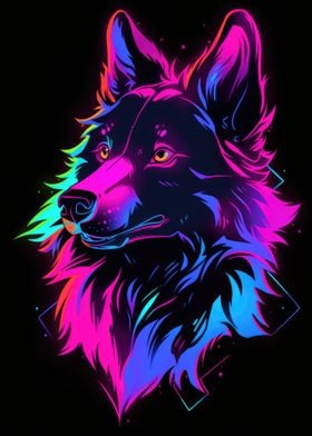 Dog Animal Neon Pet Friend