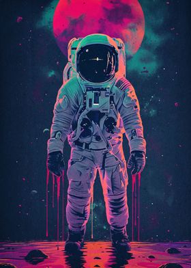 Astronaut Space Neon