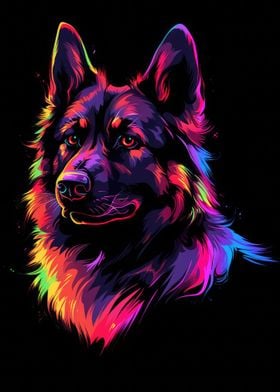 Dog Animal Neon Pet Friend