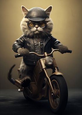 Cat Biker Animal