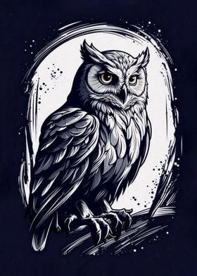 Owl Black And White