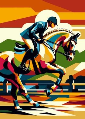 Equestrianism wpap pop art