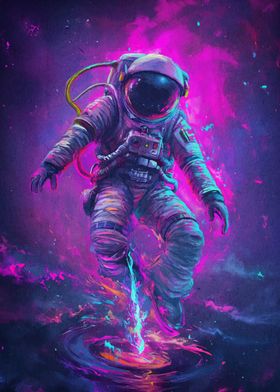 Astronaut Space Neon