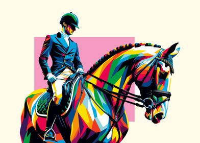 Equestrianism wpap pop art