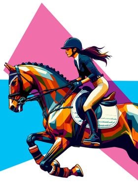 Equestrianism wpap pop art