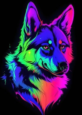 Dog Animal Neon Pet Friend