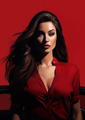 Portrait Woman in red