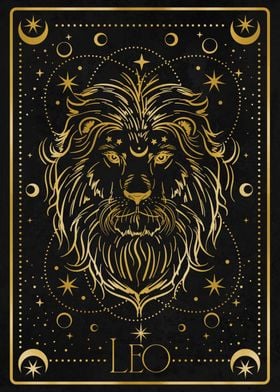 gold leo zodiac sign lion